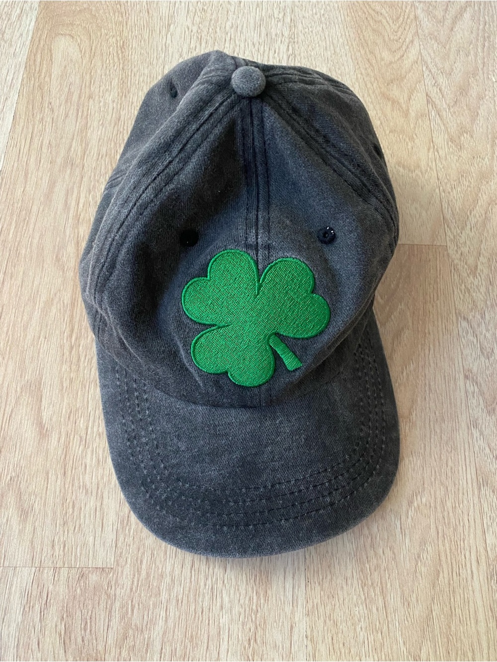 Amazon Black Baseball Cap with Green Clover Patch